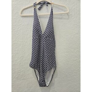 Melissa Odabash Rimini One‎ Piece Swimsuit Navy Geometric Links Size 10